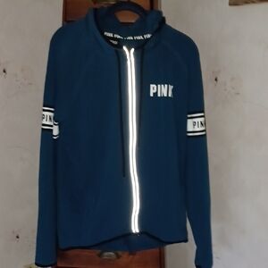 PINK AQUA Blue Zip-Up Hoodie Sz. M